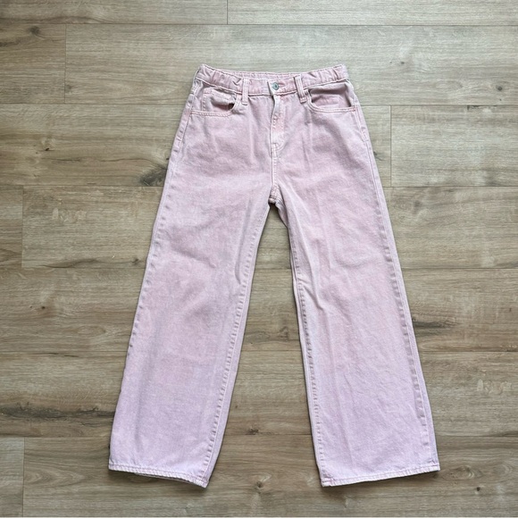 Girls High waisted baggy wide-leg jeans pink denim - Picture 2 of 5